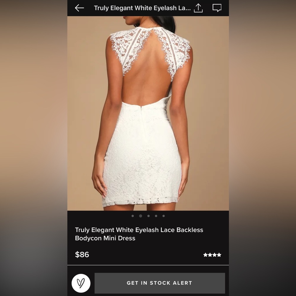 Lulus Eyelash Lace Backless Dress